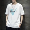 Short-sleeved T-shirt men's fashion brand, ins Hong Kong-style men's top, summer trend loose and versatile printed round-neck half-sleeve T-shirt Specification image